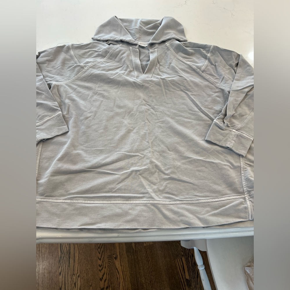 J. Jill Soft Gray Pullover Hoodie